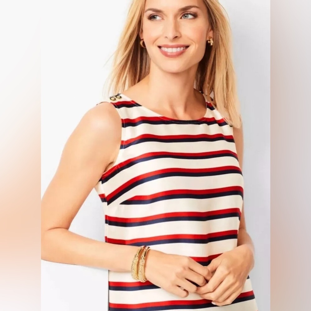 NWT Talbots Women’s Plus Rugby Multi Stripe Nautical Top Blouse in 2XP